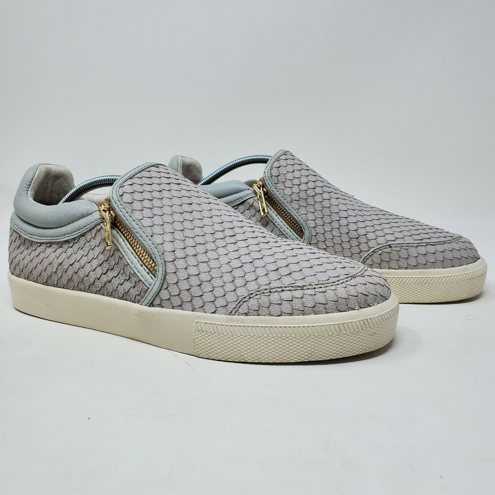 ASH Intense Gray Snake Scale Skate Zipper Sneaker
